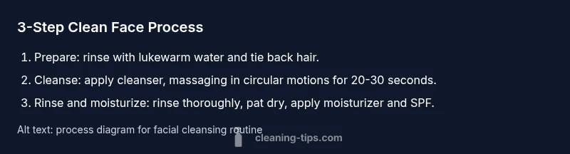 Process diagram of facial cleansing routine