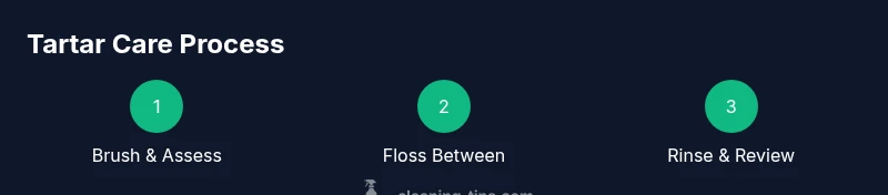 Infographic showing a 3-step tartar care process