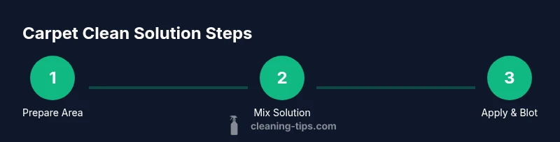 Infographic showing 3-step process to create and use a carpet clean solution