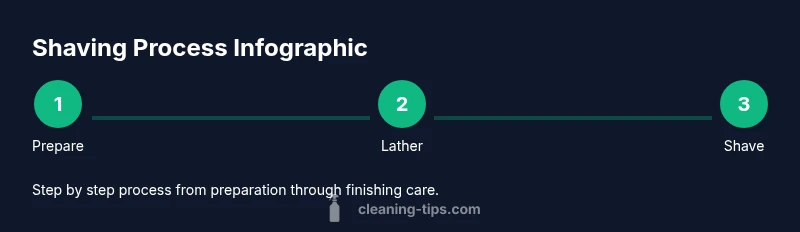 Infographic showing a step by step shaving process from prep to finish