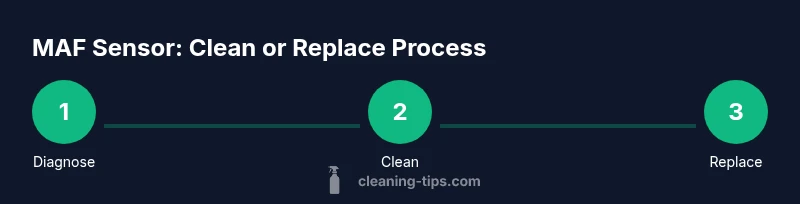 Process diagram for deciding to clean or replace MAF sensor