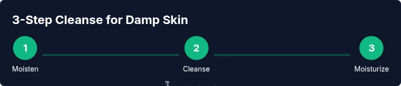 3-step damp-skin cleansing infographic