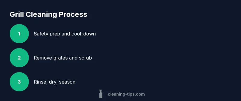 Step-by-step grill cleaning infographic