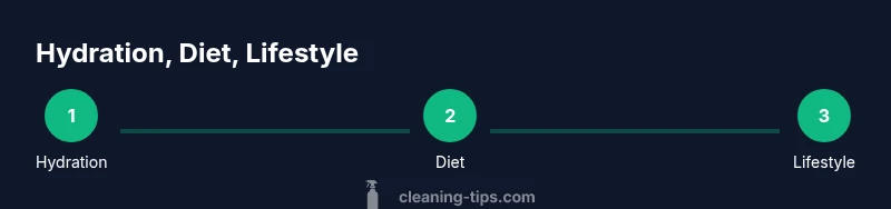 Diagram showing hydration, diet, and lifestyle steps for kidney health