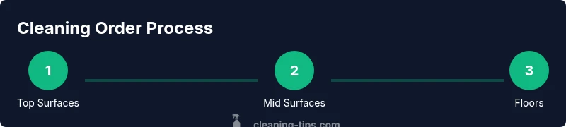 Process diagram showing top-to-bottom cleaning order
