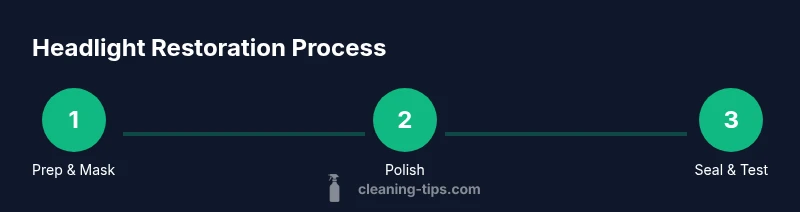 Step-by-step headlight restoration infographic