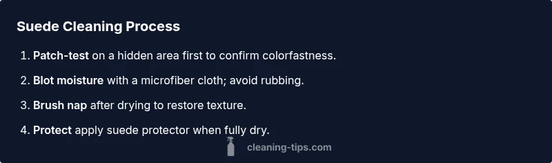 Suede cleaning process infographic