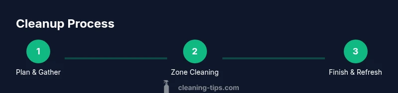 Infographic showing a 3-step cleanup process