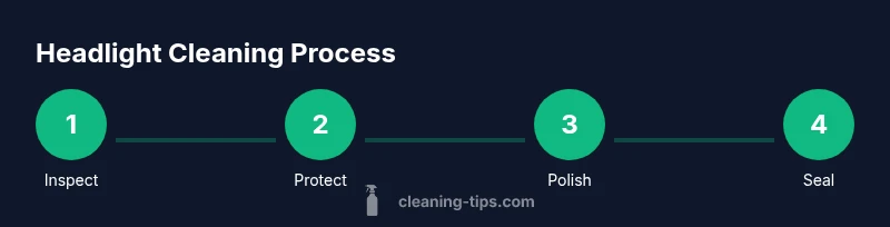 Process diagram for cleaning headlights
