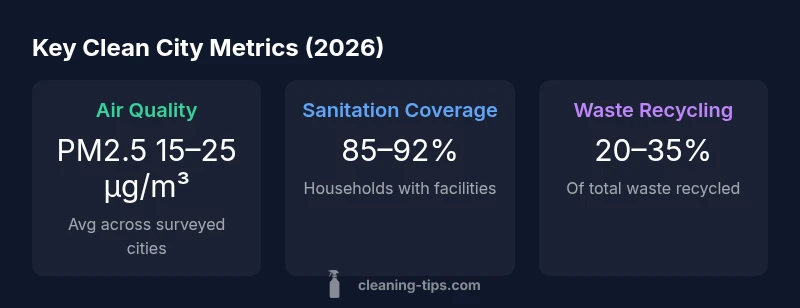 Infographic showing key cleanliness metrics by Indian city in 2026