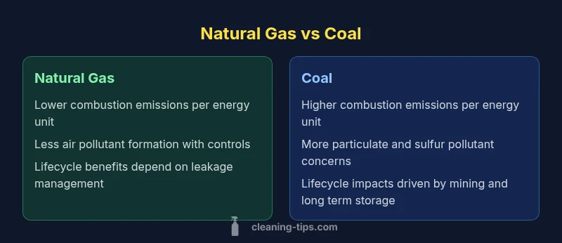 Infographic comparing natural gas and coal emissions and air quality