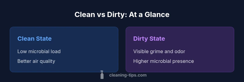 Comparison infographic showing Clean State vs Dirty State in a home setting