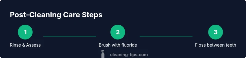 Three-step infographic about post-dental cleaning care