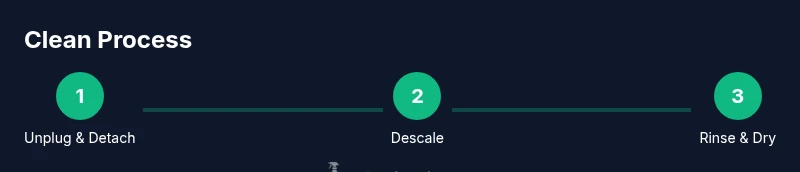 Infographic showing a 3-step Ninja coffee maker cleaning process