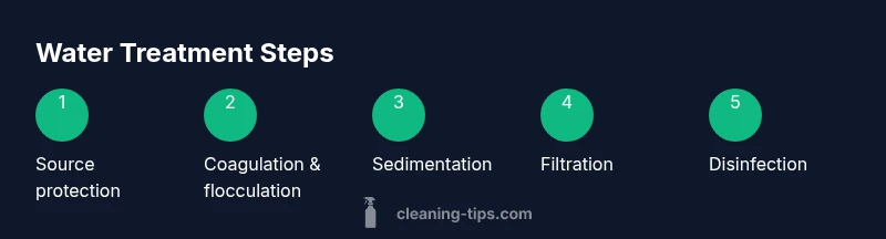 Process steps from source to tap water