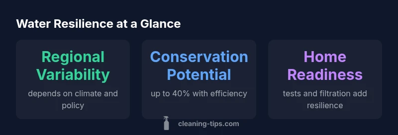 Info graphic showing regional water stress and home conservation tips