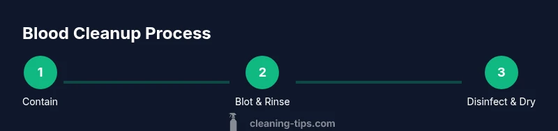 Process infographic showing steps for blood cleanup