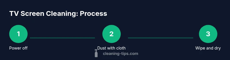 Process infographic for safe TV screen cleaning