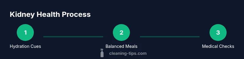 Process infographic showing steps to support kidney health