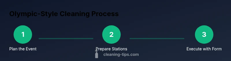 Process diagram showing steps to train for an Olympic-style cleaning routine