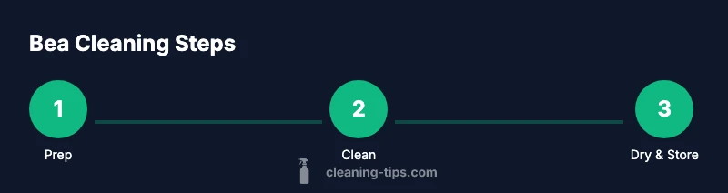 Process diagram showing Bea cleaning steps