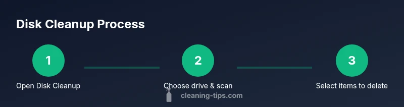 Process diagram showing Disk Cleanup steps