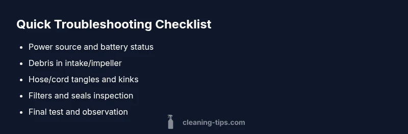 Infographic checklist for pool cleaner not moving
