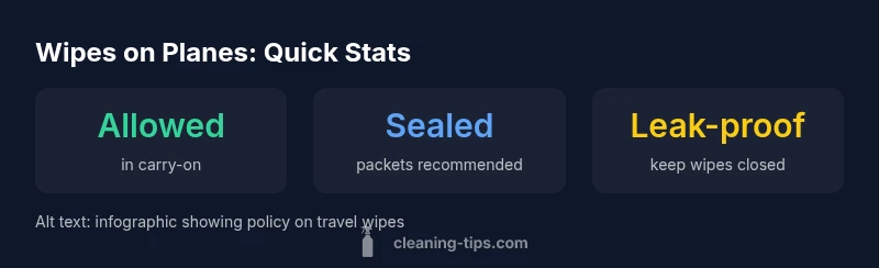 Infographic showing travel wipe policy on planes