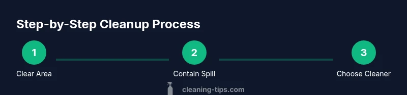 Process infographic showing a step-by-step cleanup