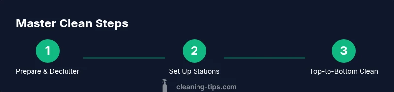 Process infographic showing steps for master clean