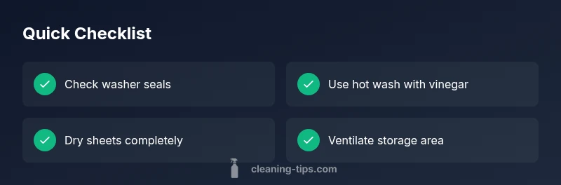 Infographic checklist for preventing musty odors in sheets