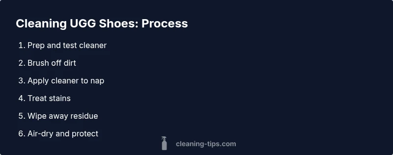 Infographic showing steps to clean UGG shoes