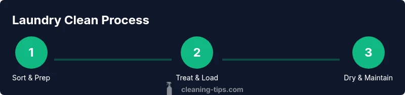 Infographic showing a three-step laundry clean process