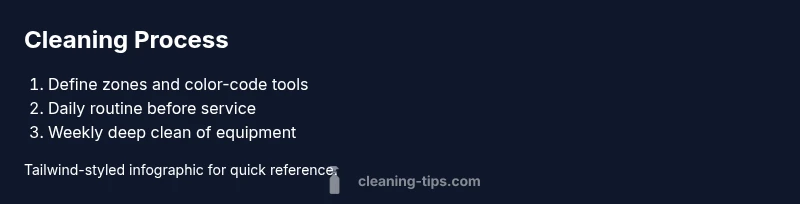 Process infographic showing restaurant cleaning steps